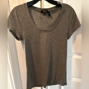 Ladies short sleeved medium gray cotton T-shirt by Theory